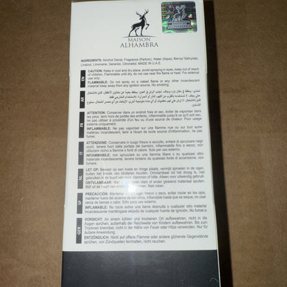 Jean Lowe Noir by Maison Alhambra for unisex EDP 3.3 / 3.4 oz New in Box