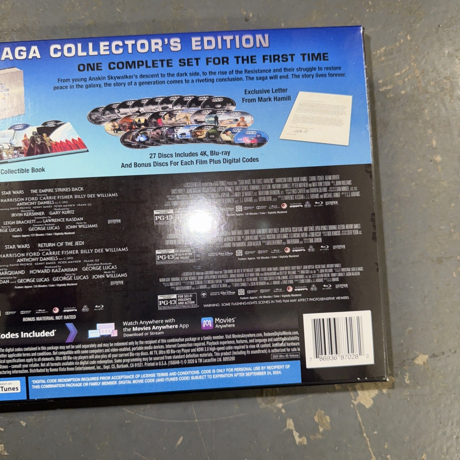 Star Wars The Skywalker Saga 9 Movie Collection 4K Blu-ray Digital NEW RARE
