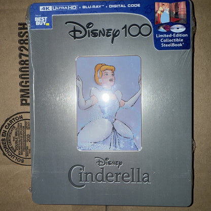 Cinderella 100th Anniversary Steelbook (4K UHD, Blu-Ray, Digital) Factory Sealed