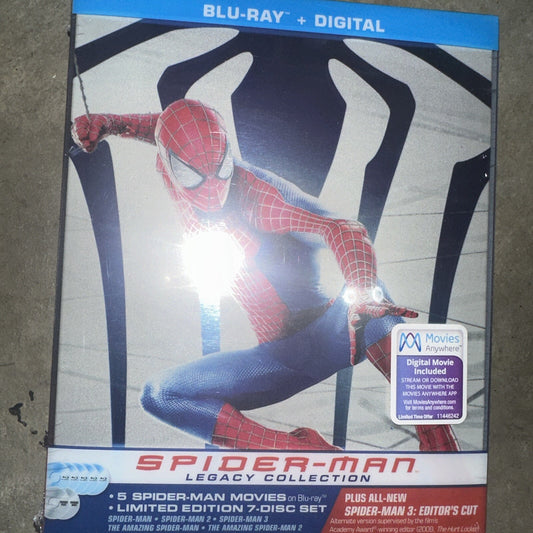 NEW Spider-Man Legacy Collection Blu-ray + Digital Copy 7-Disc Steelbook Box Set