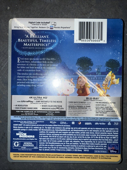 Beauty and the Beast Disney 100 4K Steelbook BRAND NEW SEALED OOP Ultra HD Belle