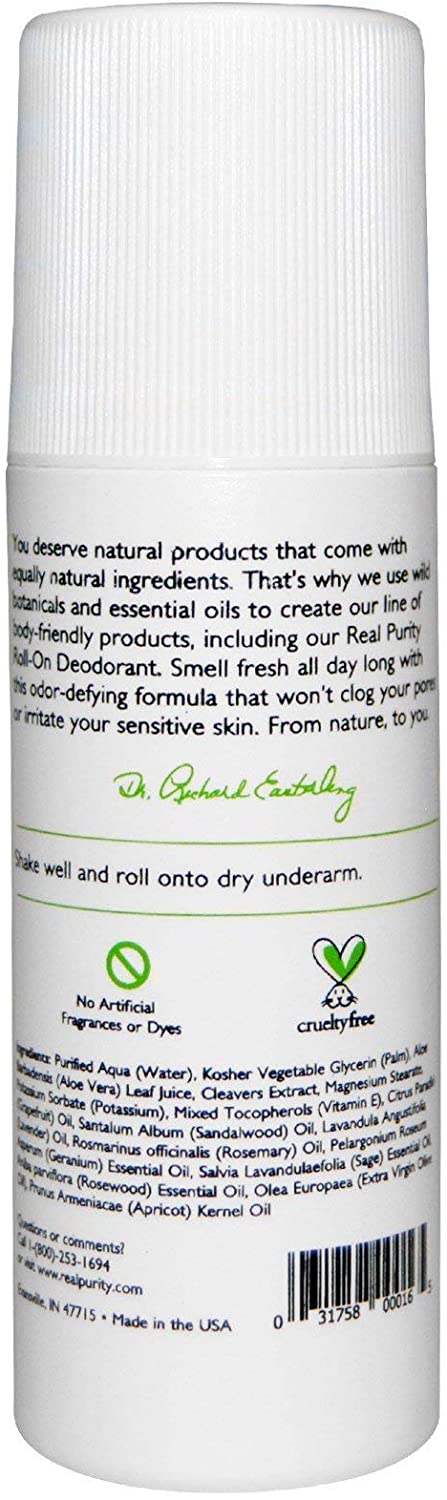 Real Purity, (2 Pack) Roll-On Deodorant